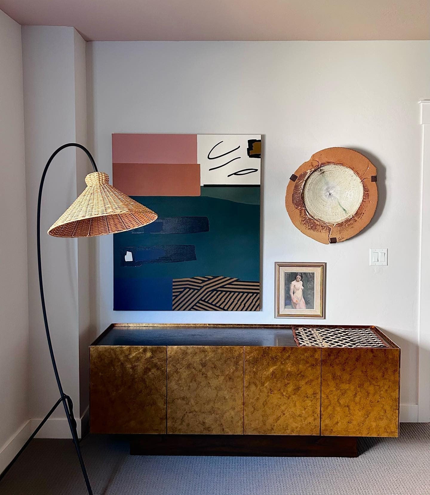 Swan Woven Floor Lamp