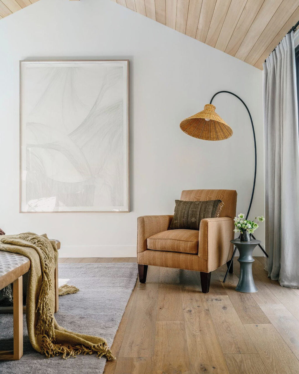 Swan Woven Floor Lamp