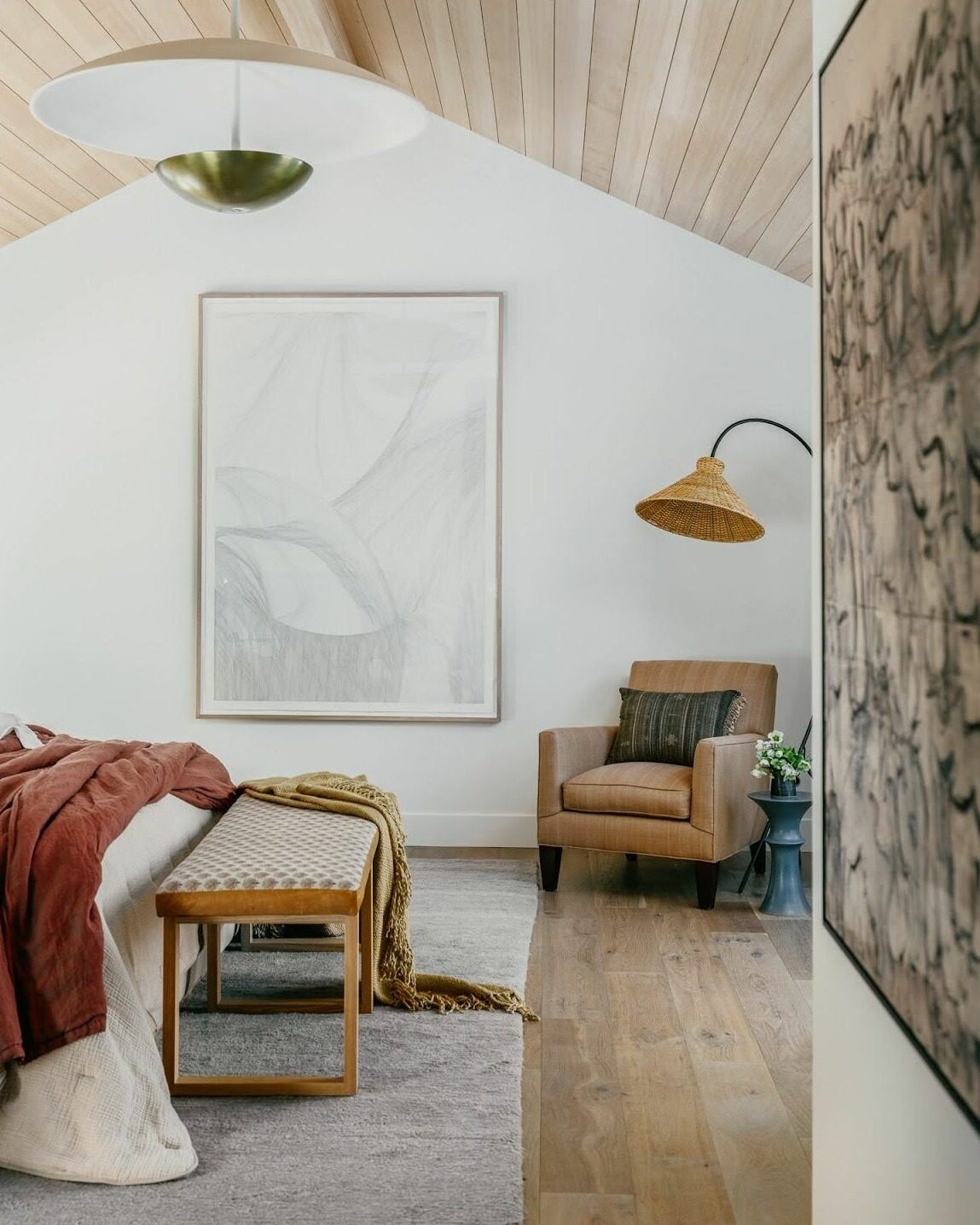 Swan Woven Floor Lamp