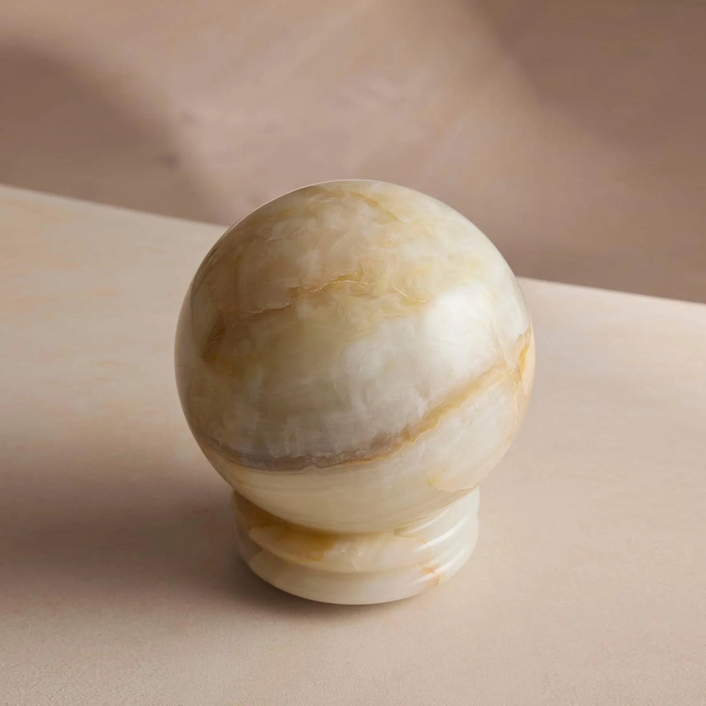 Turned Onyx Table Lamp