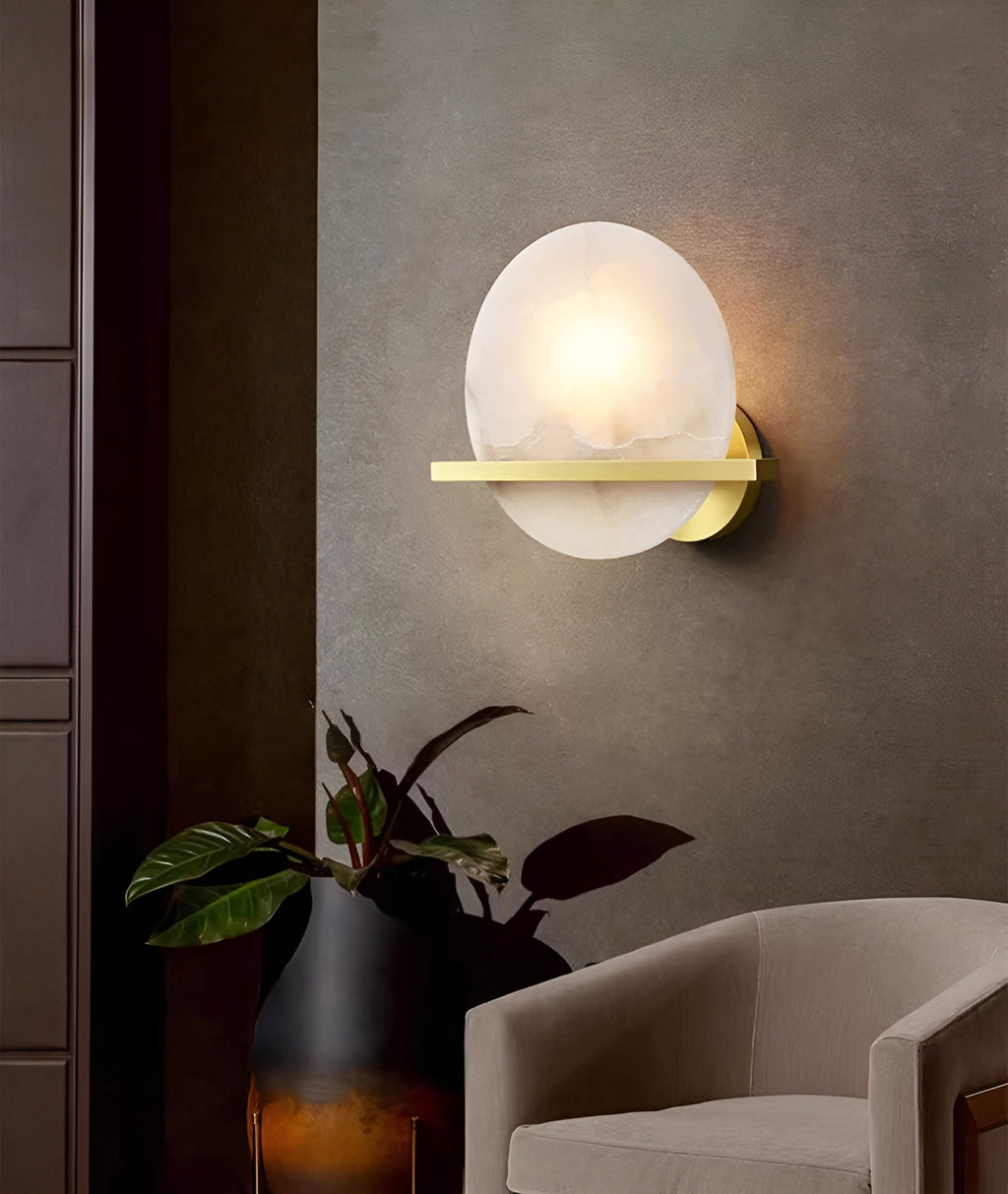 Vicky Alabaster Wall Sconce Round