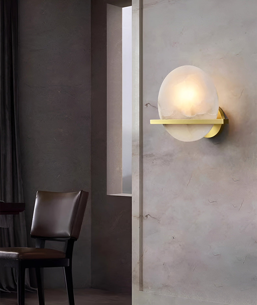Vicky Alabaster Wall Sconce Round