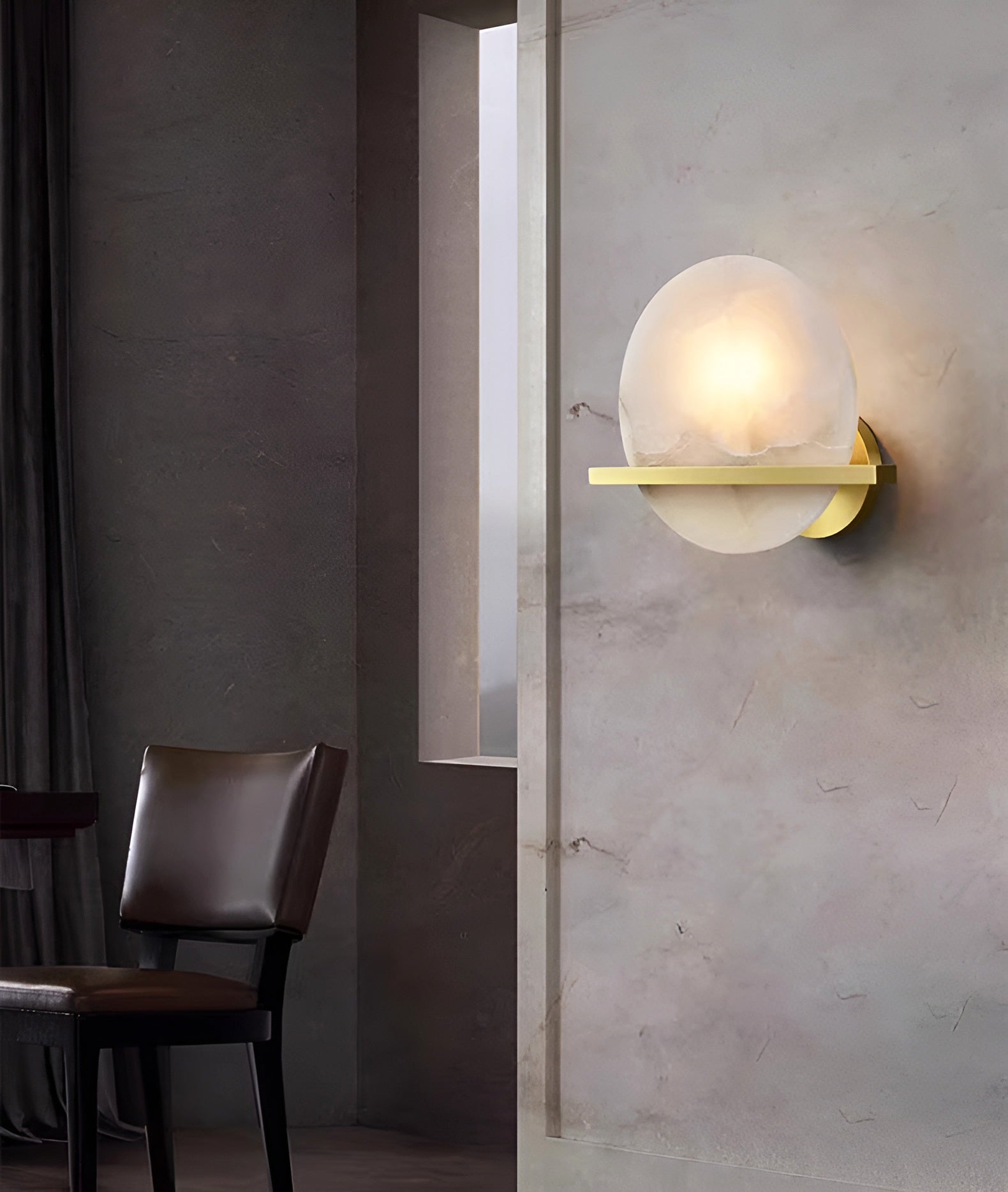 Vicky Alabaster Wall Sconce Round