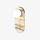 White Onyx Sconce with Brown