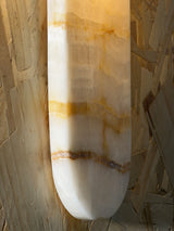 White Onyx Sconce with Brown