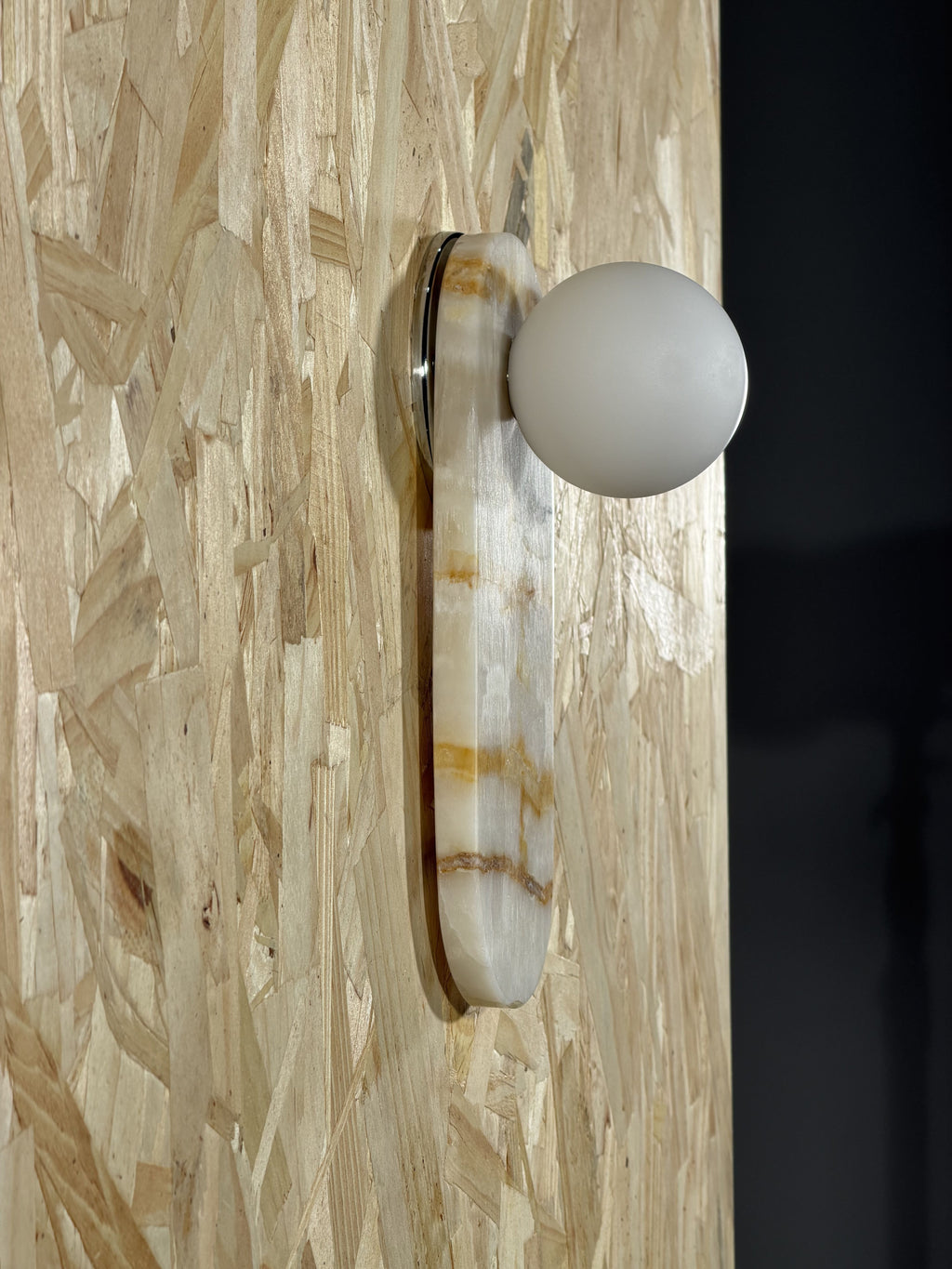 White Onyx Sconce with Brown