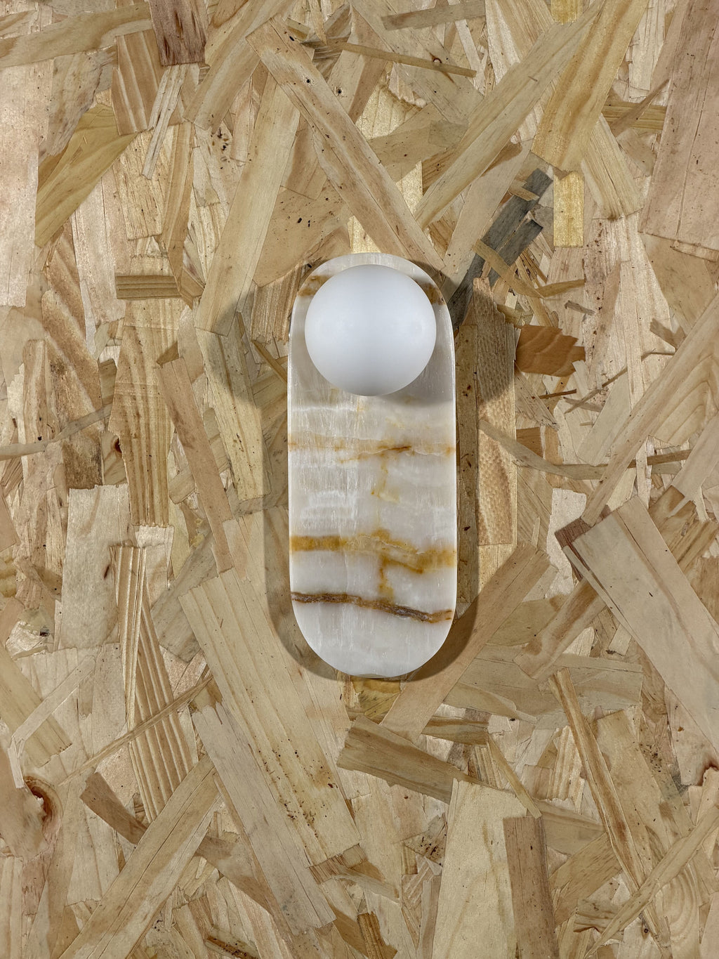 White Onyx Sconce with Brown