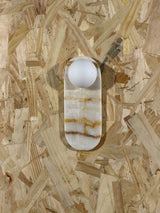 White Onyx Sconce with Brown