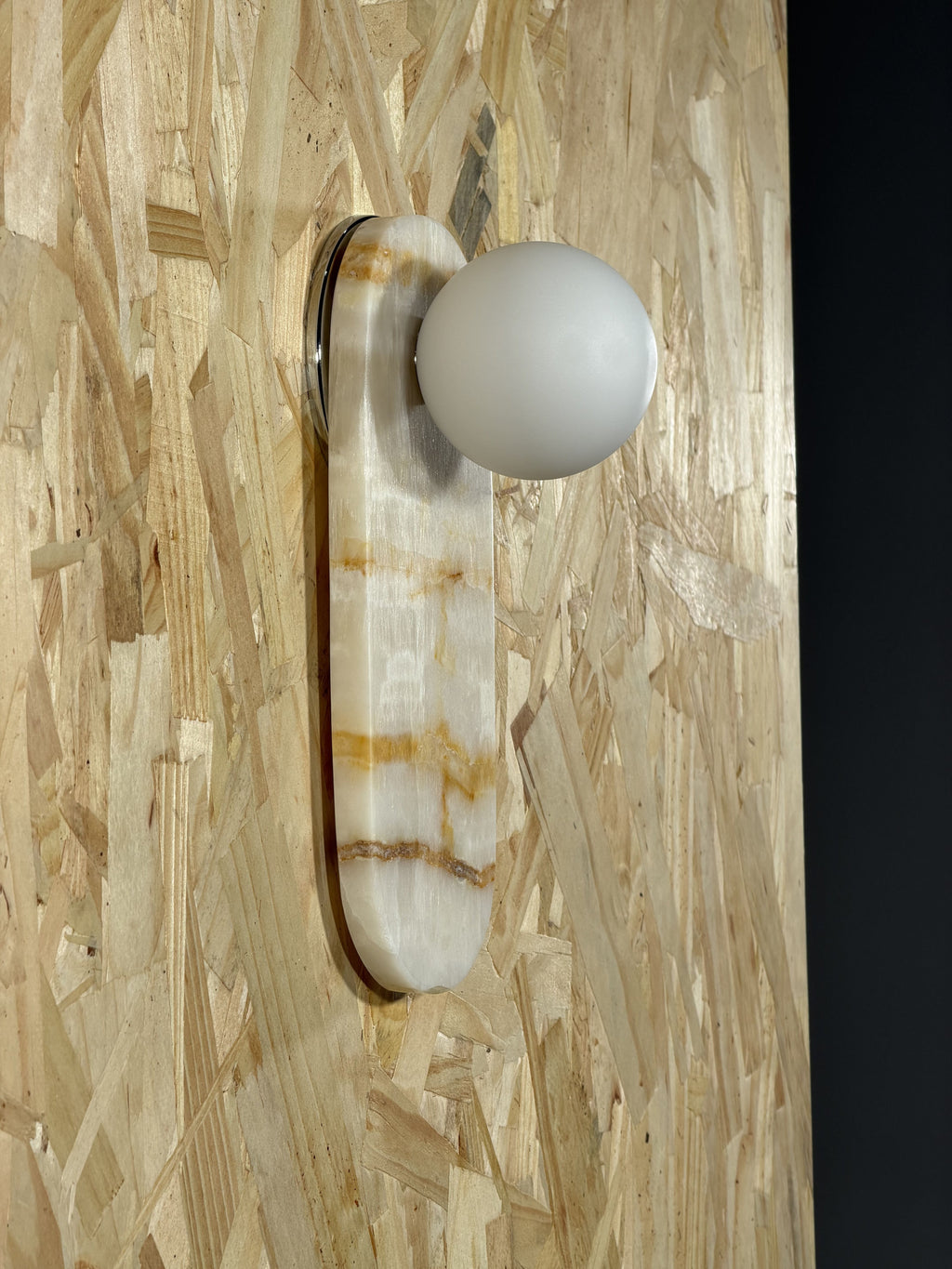 White Onyx Sconce with Brown