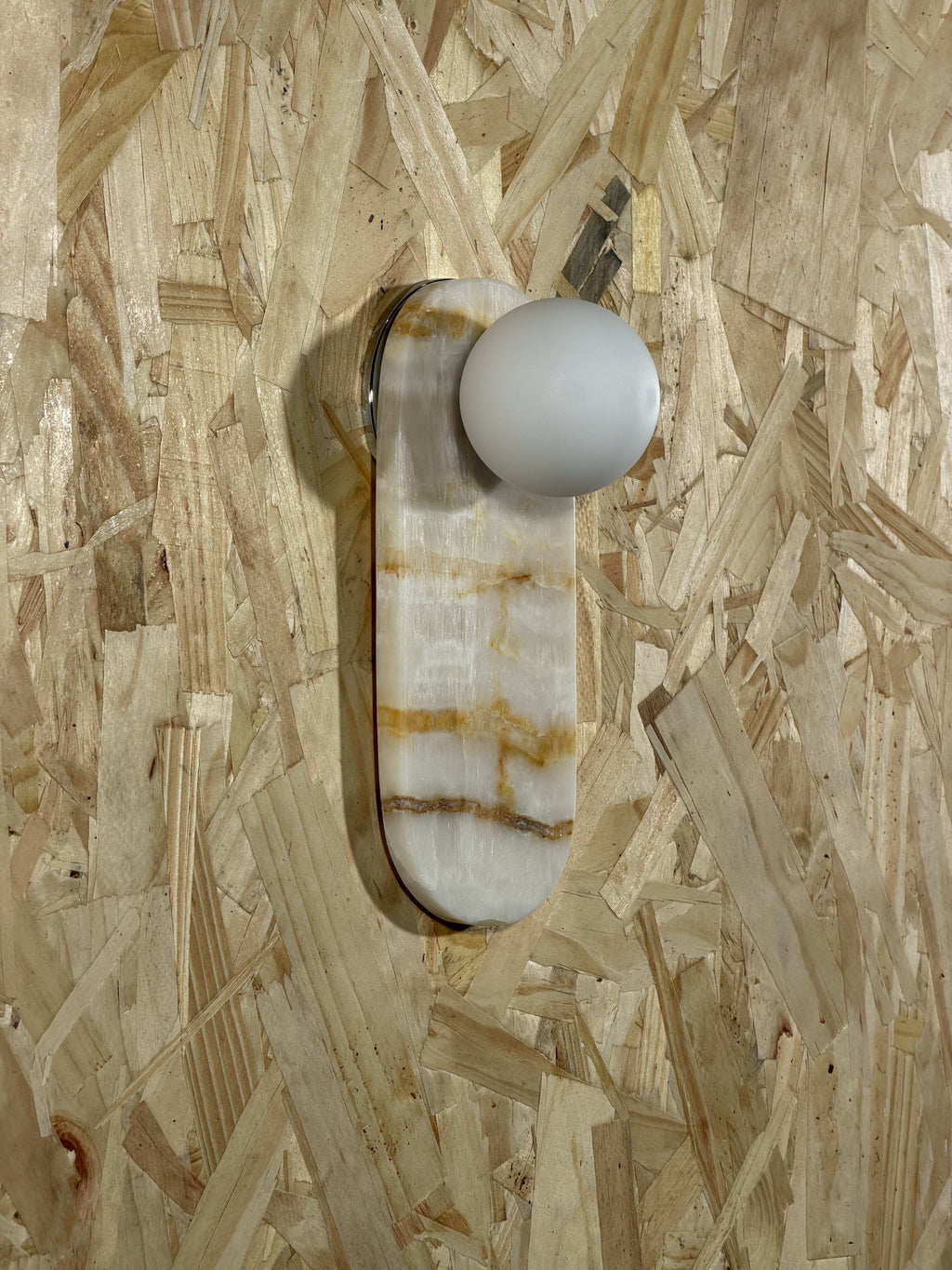 White Onyx Sconce with Brown
