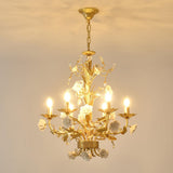White Rose Crystal Chandelier