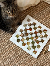 White and Jade Onyx Marble Chess Set